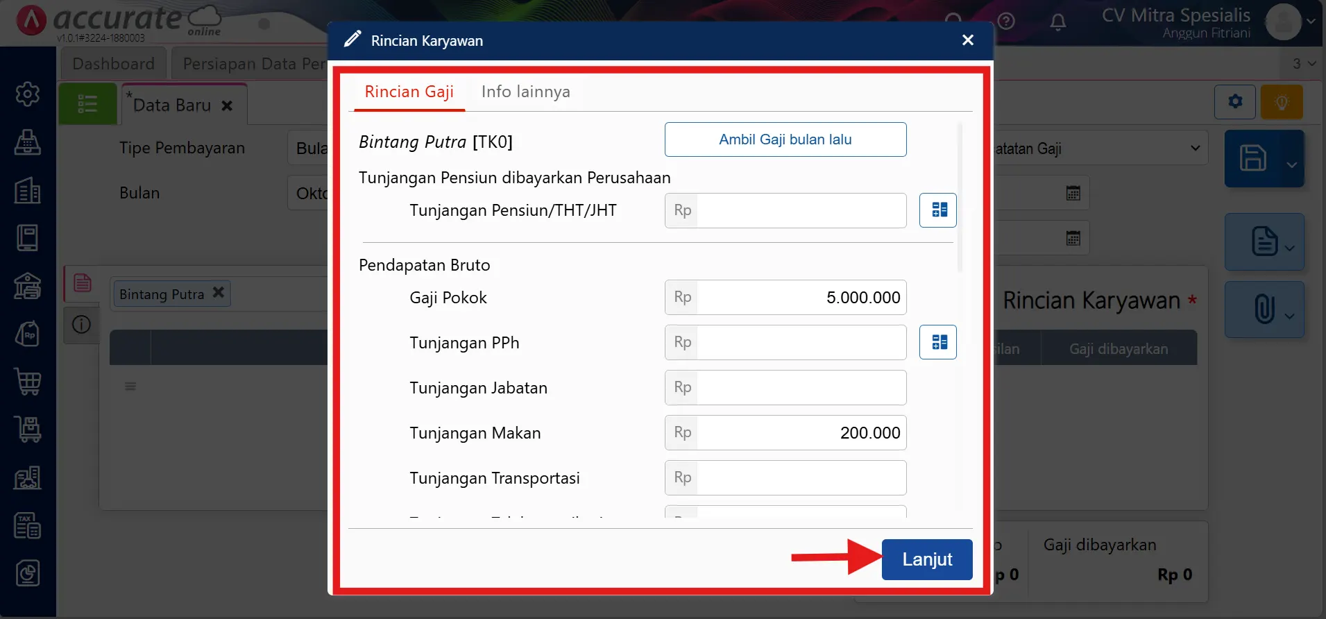 cara mencatat beban gaji